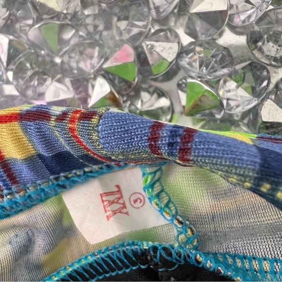 Mini skirt skort cottagecore lime green daisys and plaid picnic pattern blue y2k - Picture 8 of 8